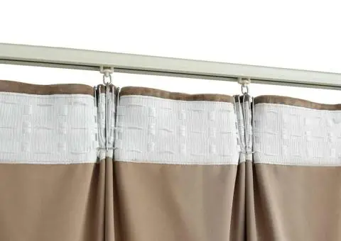 Draperie opacă, bej, 290 x 245 cm, catifea, cu cârlige - 4/5