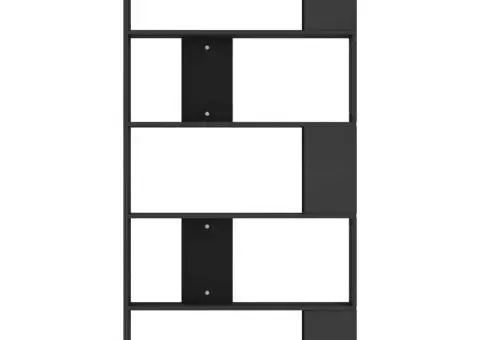 Bibliotecă/Separator cameră negru, 80x24x159 cm, lemn prelucrat - 5/5