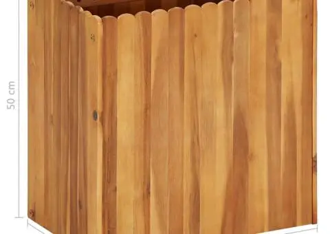 Strat înălțat de grădină, 50 x 30 x 50 cm, lemn masiv de acacia - 5/5