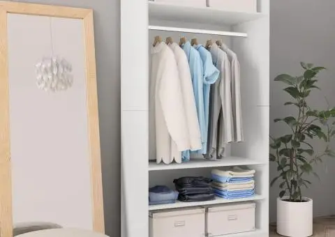 Șifonier, alb, 100x50x200 cm, lemn prelucrat - 1/5