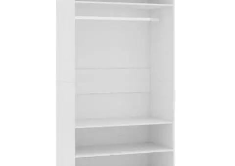 Șifonier, alb, 100x50x200 cm, lemn prelucrat - 2/5