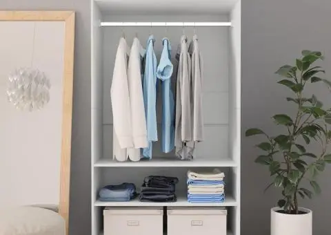 Șifonier, alb, 100x50x200 cm, lemn prelucrat - 3/5