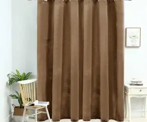 vidaXL Draperie opacă cu inele metalice, bej, 290 x 245 cm, catifea