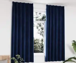 vidaXL Draperii opace cu cârlige, 2 buc, albastru, 140x175 cm, catifea