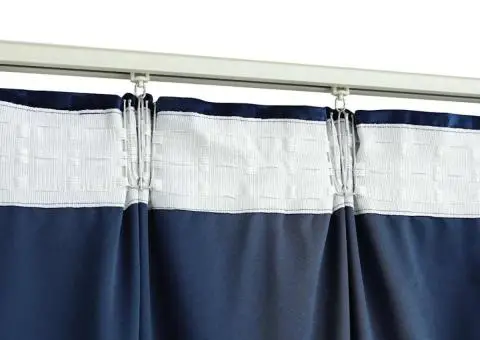 Draperii opace cu cârlige, 2 buc, albastru, 140x175 cm, catifea - 4/5