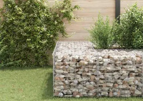 Strat înălțat cub gabion, 60 x 60 x 60 cm, sârmă de oțel - 3/5