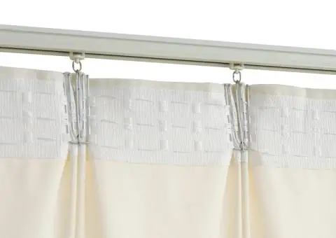 Draperii opace, 2 buc., crem, 140x245 cm, catifea, cu cârlige - 4/5