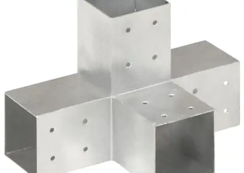 Conector de grindă, formă X, 81 x 81 mm, metal galvanizat - 1/5