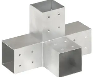 vidaXL Conector de grindă, formă X, 81 x 81 mm, metal galvanizat
