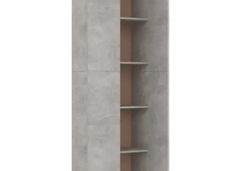 Dulap de birou, gri beton, 60x32x190 cm, lemn prelucrat - 5/5