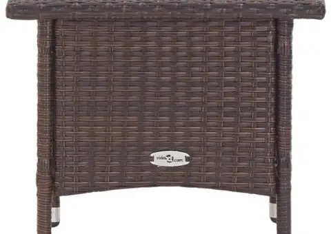 Măsuță de ceai, maro, 50 x 50 x 47 cm, poliratan - 2/5