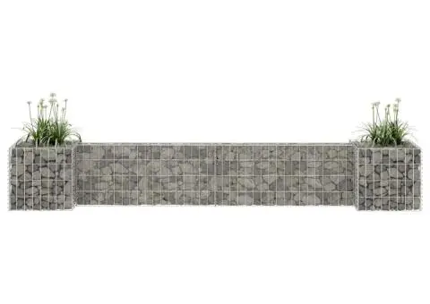 Jardinieră gabion în formă de H, 260 x 40 x 40 cm, sârmă oțel - 1/5