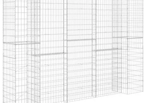 Jardinieră gabion în formă de H, 260 x 40 x 180 cm, sârmă oțel - 2/5