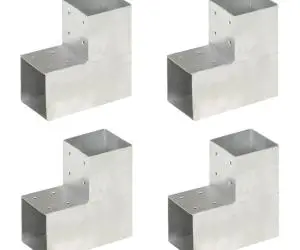 vidaXL Conectori grindă, formă L, 4 buc, 101x101 mm, metal galvanizat