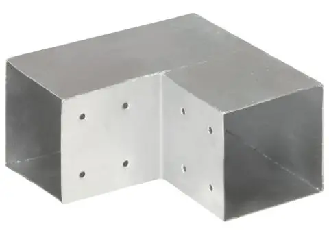 Conectori grindă, formă L, 4 buc, 101x101 mm, metal galvanizat - 4/5