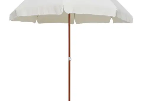 Umbrelă de soare cu stâlp din oțel, nisipiu, 240 cm - 1/5