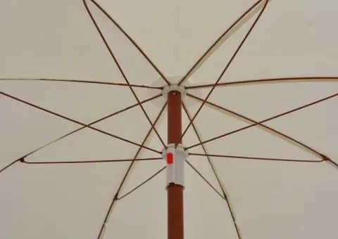 Umbrelă de soare cu stâlp din oțel, nisipiu, 240 cm - 4/5