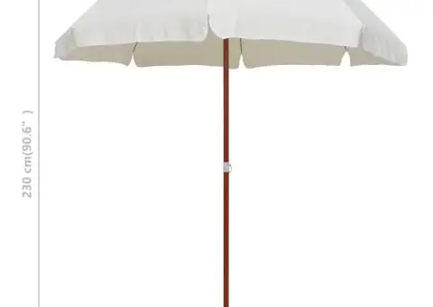 Umbrelă de soare cu stâlp din oțel, nisipiu, 240 cm - 5/5