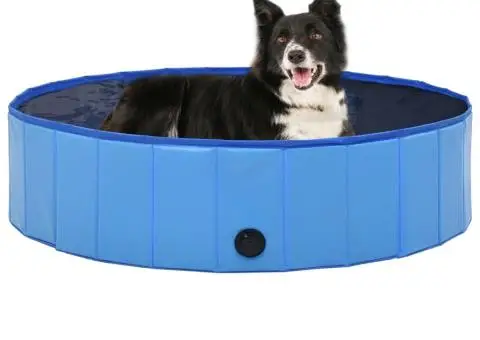 Piscină pentru câini pliabilă, albastru, 120 x 30 cm, PVC - 1/5