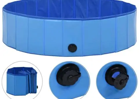 Piscină pentru câini pliabilă, albastru, 120 x 30 cm, PVC - 2/5