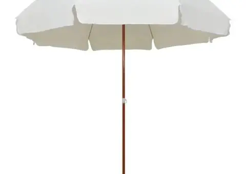 Umbrelă soare de grădină cu stâlp din oțel, nisipiu, 300 cm - 1/5