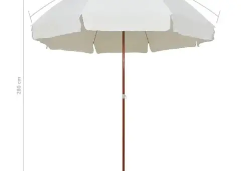 Umbrelă soare de grădină cu stâlp din oțel, nisipiu, 300 cm - 5/5