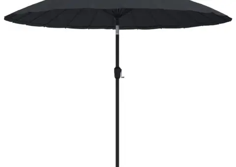 Umbrelă de soare de exterior, stâlp aluminiu, negru, 270 cm - 2/5