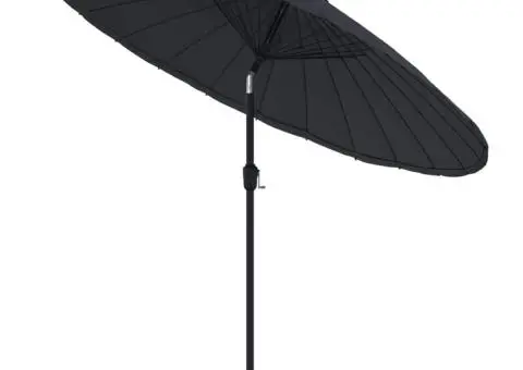 Umbrelă de soare de exterior, stâlp aluminiu, negru, 270 cm - 3/5