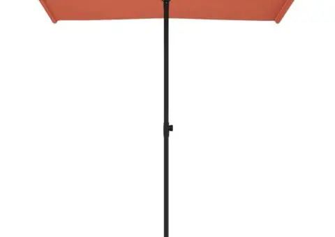 Umbrelă de soare exterior cu stâlp aluminiu cărămiziu 180x110cm - 4/5