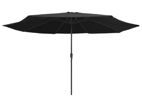 Umbrelă de soare de grădină, stâlp metalic, negru, 390 cm - 2/5
