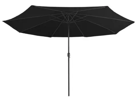 Umbrelă de soare de grădină, stâlp metalic, negru, 390 cm - 3/5