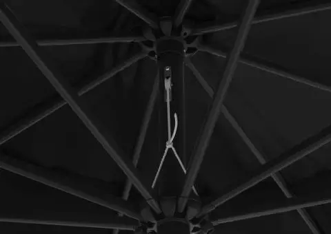 Umbrelă de soare de grădină, stâlp metalic, negru, 390 cm - 5/5