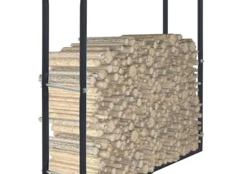 Rastel pentru lemne de foc, negru, 100x25x100 cm, oțel - 1/5