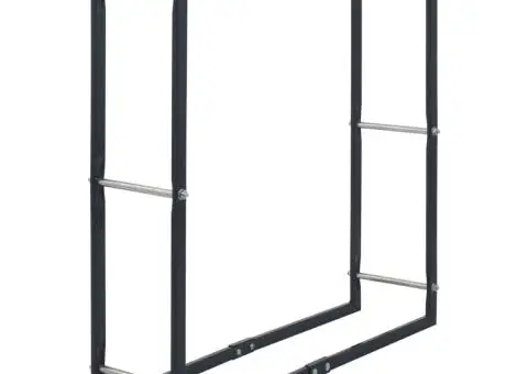 Rastel pentru lemne de foc, negru, 100x25x100 cm, oțel - 2/5