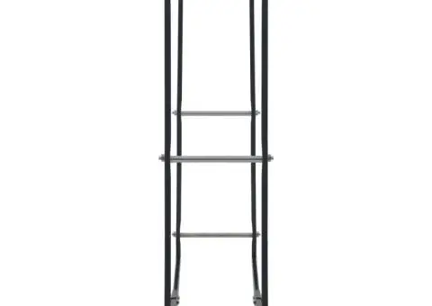 Rastel pentru lemne de foc, negru, 100x25x100 cm, oțel - 4/5