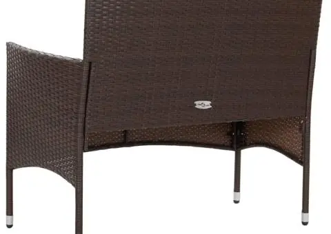 Set mobilier de grădină cu perne, 4 piese, maro, poliratan - 4/5