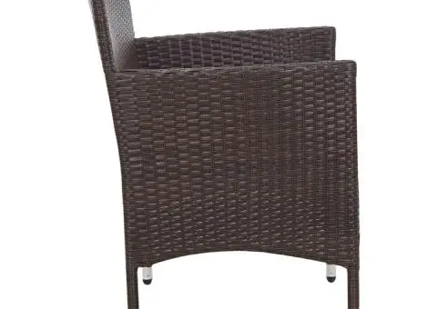 Set mobilier de grădină cu perne, 4 piese, maro, poliratan - 5/5