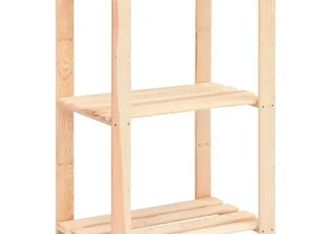 Raft depozitare 3 niveluri, 60x38x90 cm lemn masiv pin, 150 kg - 1/5