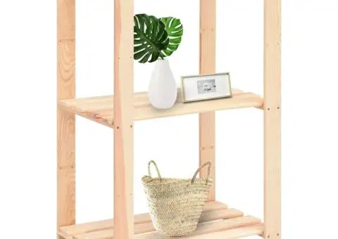 Raft depozitare 3 niveluri, 60x38x90 cm lemn masiv pin, 150 kg - 2/5