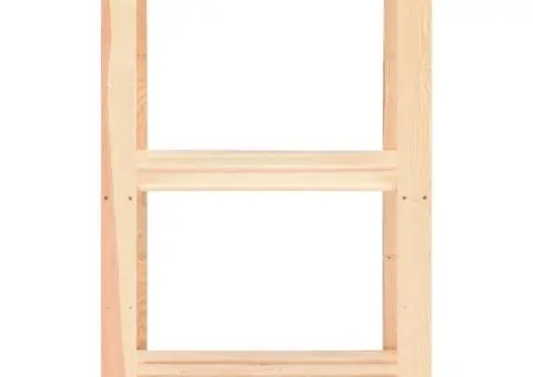 Raft depozitare 3 niveluri, 60x38x90 cm lemn masiv pin, 150 kg - 3/5