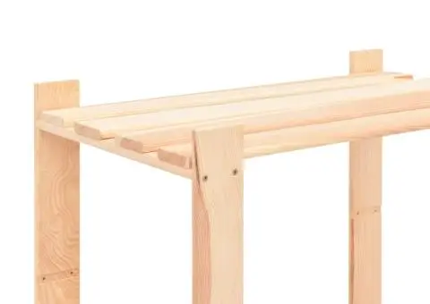 Raft depozitare 3 niveluri, 60x38x90 cm lemn masiv pin, 150 kg - 5/5