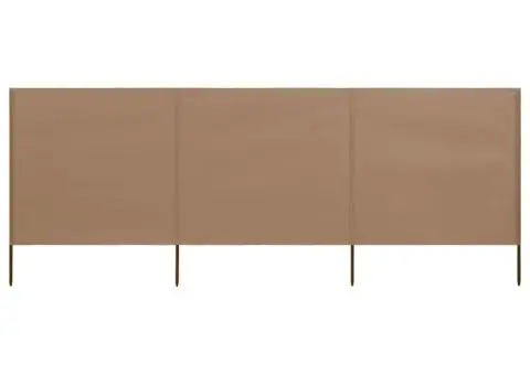 Paravan anti-vânt cu 3 panouri, gri taupe, 400 x 160 cm textil - 1/5
