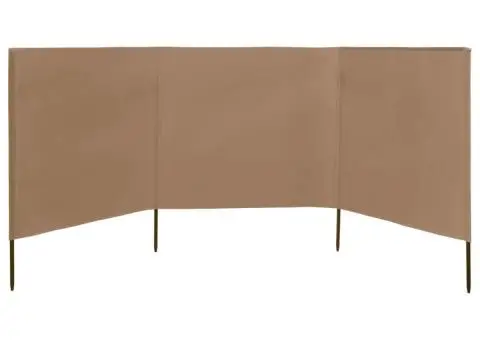 Paravan anti-vânt cu 3 panouri, gri taupe, 400 x 160 cm textil - 3/5