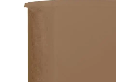 Paravan anti-vânt cu 3 panouri, gri taupe, 400 x 160 cm textil - 4/5