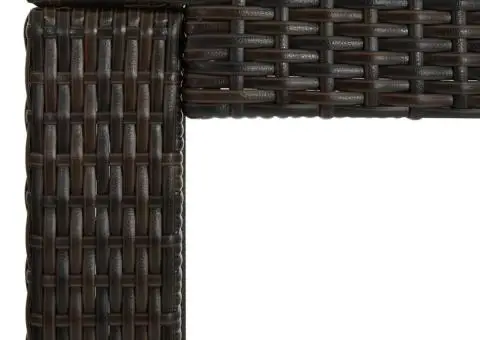 Masă de bar de grădină, maro, 60,5 x 60,5 x 110,5 cm, poliratan - 4/5