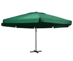 vidaXL Umbrelă de soare de grădină, stâlp aluminiu, verde, 600 cm