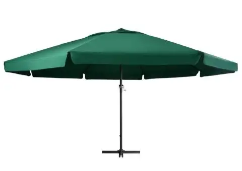 Umbrelă de soare de grădină, stâlp aluminiu, verde, 600 cm - 2/5