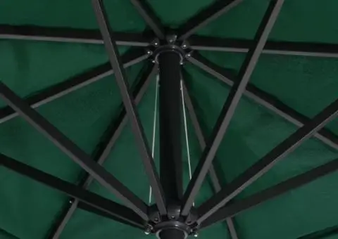 Umbrelă de soare de grădină, stâlp aluminiu, verde, 600 cm - 5/5