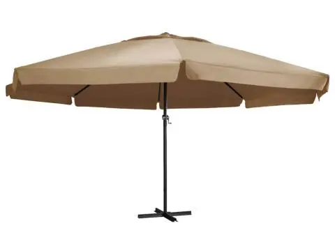 Umbrelă soare de exterior cu stâlp aluminiu gri taupe 600 cm - 1/5