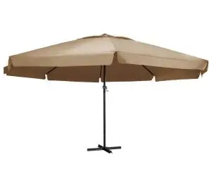 vidaXL Umbrelă soare de exterior cu stâlp aluminiu gri taupe 600 cm